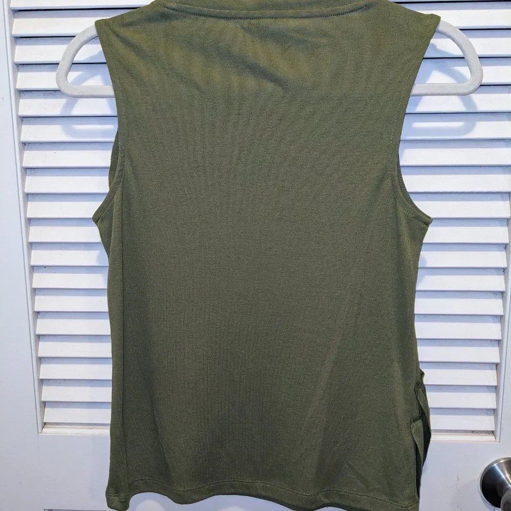 EUC J Crew Women's Drapey Two Tier Ruffle Tank Top Size XS Green Spring Preppy - Picture 7 of 9